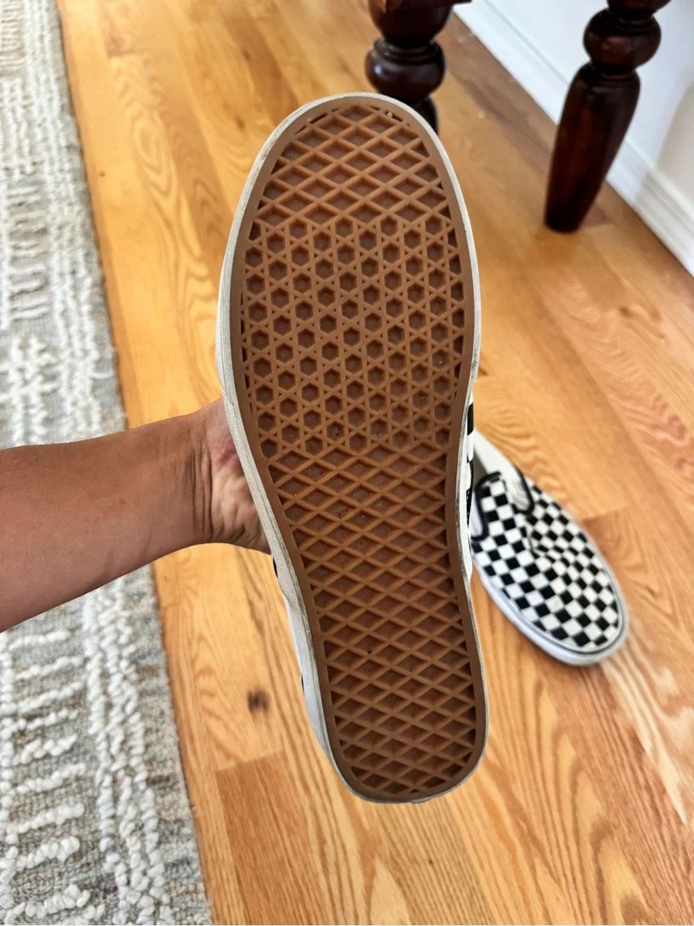 Vans Slip-On Checkerboard Canvas Sneakers - Black & White